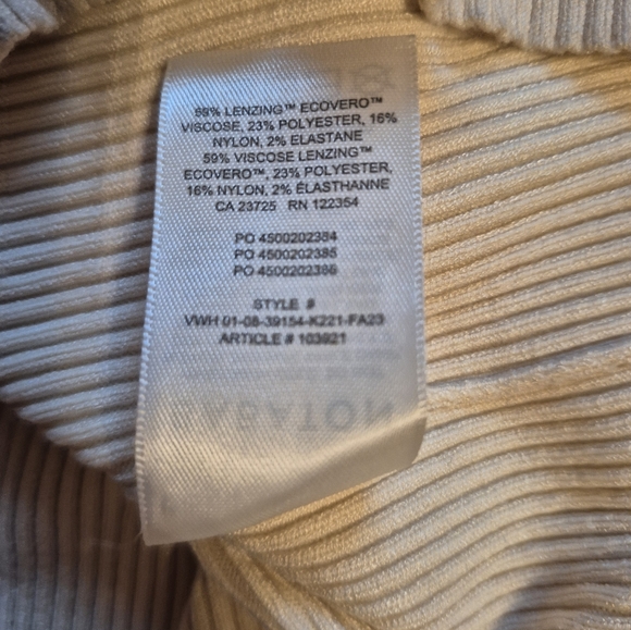 Aritzia Babaton Compose midi dress. Ribbed knit. Cream Large L - Picture 6 of 7